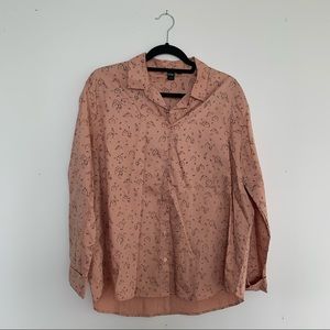 100% cotton collared shirt with foxes and bunnies